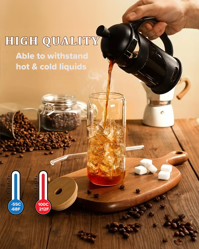 Glass Bottle with Bamboo Lid & Glass Straw + Brush (630ml) - Image 3