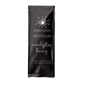 Australian Wildflower brand raw honey sachets – A selection of individually packaged raw honey sachets from the Australian Wildflower brand, available online and instore at Honey Wholesale in Perth, Western Australia, with worldwide shipping.