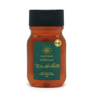 TA35+ Raw Single Origin Blackbutt Honey - Dark Amber to Black Colored Honey with Aromas of Bush Blossom and Molasses - Strong, Sweet Flavor with Thick Syrup-Like Consistency - Highest Antimicrobial Activity, Prebiotics, and Antioxidants - 100% Pure, Natural, Raw Western Australian Honey - Single Origin and Extracted Raw - Available Online and In-Store from Honey Wholesale, Perth, Western Australia