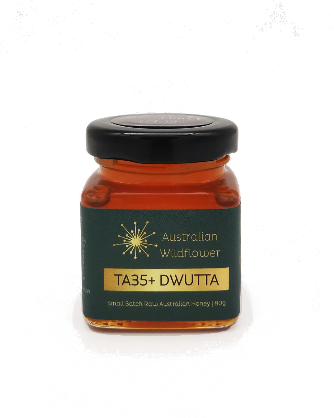 TA35+ Australian Wildflower brand Dwutta honey in a glass jar from Honey Wholesale in Perth, Western Australia.