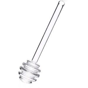 Image of premium, glass Honey dipper from Honey Wholesale, a Western Australian online honey shop in Perth, offering worldwide shipping