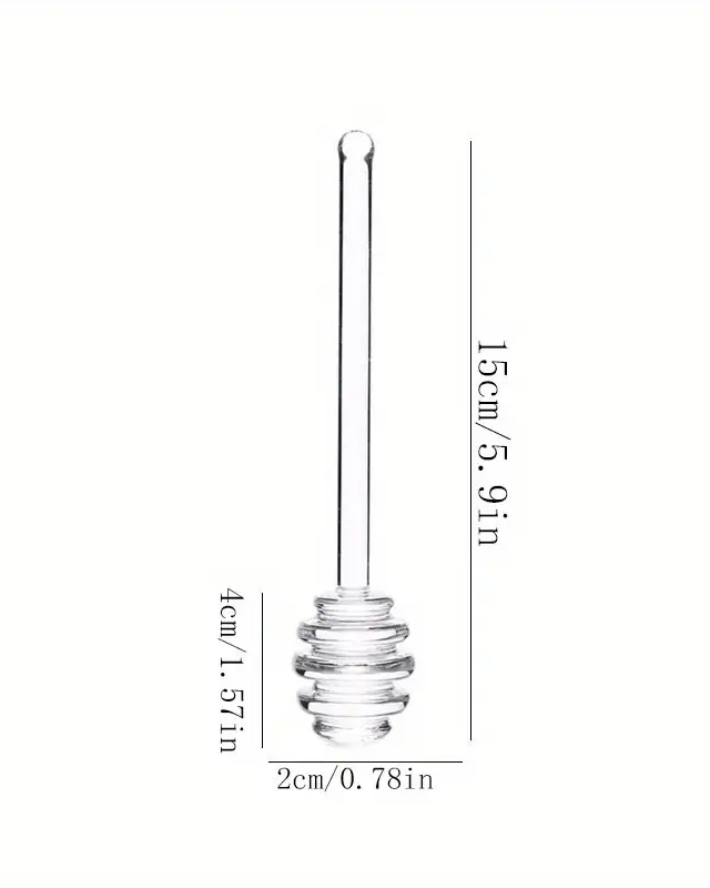 Image of premium, glass Honey dipper from Honey Wholesale, a Western Australian online honey shop in Perth, offering worldwide shipping
