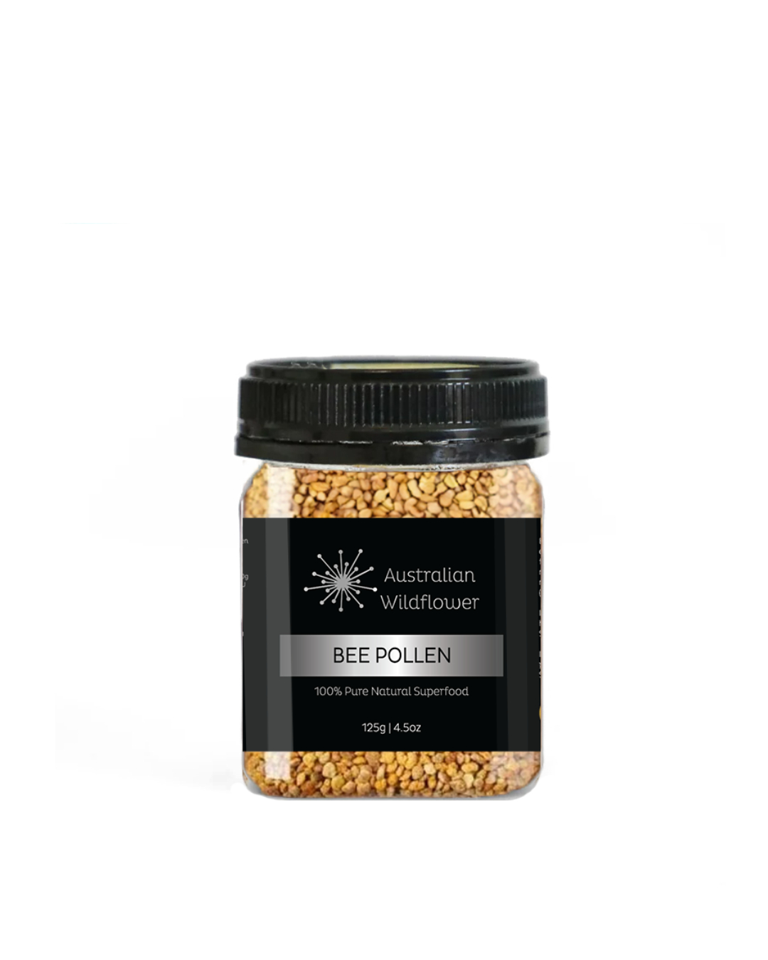 125g PET container premium Australian Wildflower brand Bee Pollen from Honey Wholesale in Perth, Western Australia.